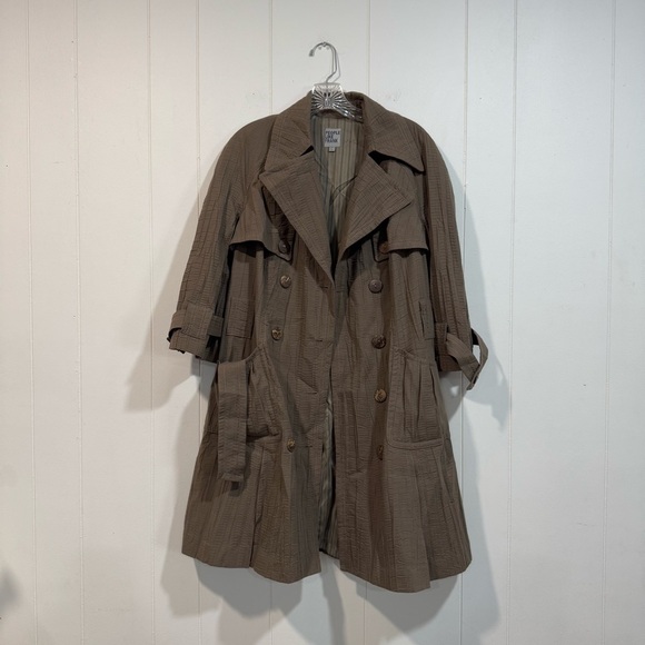 People Like Frank Jackets & Blazers - People Like Frank Women's Brown Double-Breasted Trench Coat